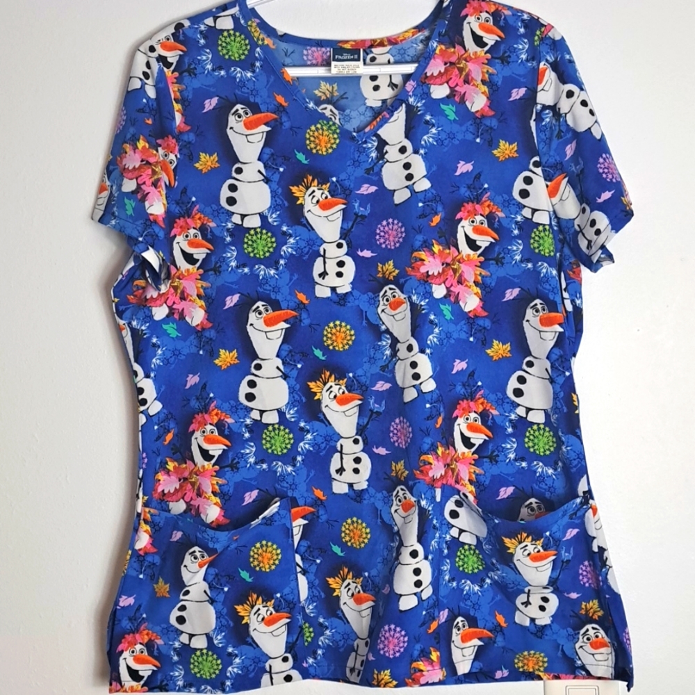 Frozen 2, Frozen Scrub Top, Olaf Scrub Top, Pediatric Scrub Top, Disney Scrubs